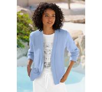 Cardigan HEINE, Damen, Gr. 40, blau (eisblau), 50% Baumwolle, 50% Polyacryl, unifarben, Strickjacken (83418506-40) eisblau