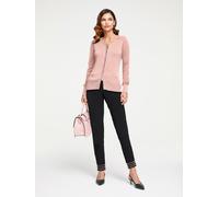 Cardigan HEINE, Damen, Gr. 42, rosa, 90% Baumwolle, 10% Seide, unifarben, Strickjacken (38969629-42) rosa