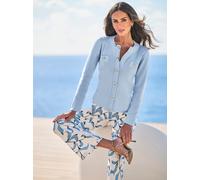 Cardigan HEINE, Damen, Gr. 44, blau (eisblau), 100% Baumwolle, unifarben, Strickjacken (30584900-44) eisblau