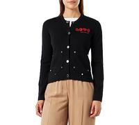 cardigan in 100% compact cotton, 14 gauge, customized with maxi logo rivets and LOVE hearts embroidery.