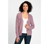 Cardigan INSPIRATIONEN, Damen, Gr. 42, lila (mauve), 100% Polyacryl, unifarben, Strickjacken (90968539-42) mauve