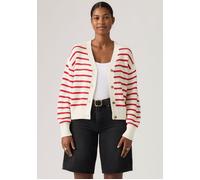 Cardigan LEVI'S "SNOWFLAKE CARDIGAN", Damen, Gr. XS (34), susanne stripe tofu novelty stitch, Strick, Obermaterial: 100% Baumwolle, gestreift, lässig geschnitten hüftlang, V-Ausschnitt, Bündchen, Stri