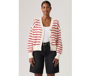 Cardigan LEVI'S "SNOWFLAKE CARDIGAN", Damen, Gr. XS (34), susanne stripe tofu novelty stitch, Strick, Obermaterial: 100% Baumwolle, gestreift, lässig geschnitten hüftlang, V-Ausschnitt, Bündchen, Stri
