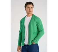 Cardigan LINDBERGH "Cardigan Comfort Fit", Herren, Gr. M, grün (bright grün mel), Obermaterial: 80% Wolle, 20% Nylon, unifarben, Strickjacken (25634864-M) bright grün mel