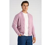 Cardigan LINDBERGH "Cardigan Comfort Fit", Herren, Gr. M, rosa (lavender mel), Obermaterial: 80% Wolle, 20% Nylon, unifarben, Strickjacken (27237954-M) lavender mel