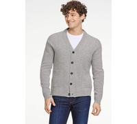 Cardigan LINDBERGH "Cardigan Comfort Fit", Herren, Gr. XL, grau (mid grau mel), Obermaterial: 80% Wolle, 20% Nylon, unifarben, Strickjacken (82277840-XL) mid grau mel