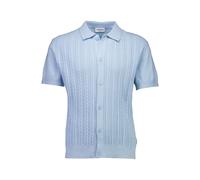 Cardigan LINDBERGH "Cardigan (Kurzarm) Relaxed Fit", Herren, Gr. L, blau (sky blau), Obermaterial: 100% Baumwolle, Strickjacken (22199521-L) sky blau