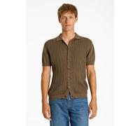 Cardigan LINDBERGH "Cardigan (Kurzarm) Relaxed Fit", Herren, Gr. M, grau (dk stone), Obermaterial: 100% Baumwolle, Strickjacken (30297241-M) dk stone