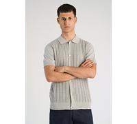 Cardigan LINDBERGH "Cardigan (Kurzarm) Relaxed Fit", Herren, Gr. XXL, grau mel, Obermaterial: 100% Baumwolle, Strickjacken (48669946-XXL) grau mel