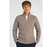Cardigan LINDBERGH "Cardigan Relaxed Fit", Herren, Gr. 3XL, beige (dk sand), Obermaterial: 60% Baumwolle, 40% Polyester, unifarben, Strickjacken (38153609-XXXL) dk sand