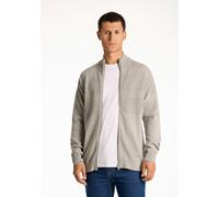Cardigan LINDBERGH "Cardigan Relaxed Fit", Herren, Gr. 3XL, grau (grau mel), Obermaterial: 100% Baumwolle, Strickjacken (86685263-XXXL) grau mel