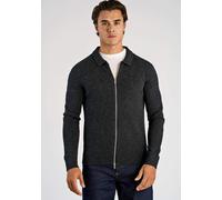Cardigan LINDBERGH "Cardigan Relaxed Fit", Herren, Gr. L, grau (charcoal mel), Obermaterial: 80% Wolle, 20% Nylon, unifarben, Strickjacken (91879038-L) charcoal mel