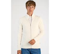 Cardigan LINDBERGH "Cardigan Relaxed Fit", Herren, Gr. M, weiß (sanftes weiß), Obermaterial: 60% Baumwolle, 40% Polyester, unifarben, Strickjacken (50025734-M) sanftes weiß