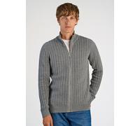 Cardigan LINDBERGH "Cardigan Relaxed Fit", Herren, Gr. XL, grau (dk grau), Obermaterial: 60% Baumwolle, 40% Polyester, unifarben, Strickjacken (24447220-XL) dk grau
