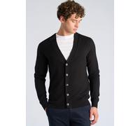 Cardigan LINDBERGH "Cardigan Relaxed Fit", Herren, Gr. XL, schwarz, Obermaterial: 80% Viskose, 20% Nylon, unifarben, Strickjacken (14267604-XL) schwarz