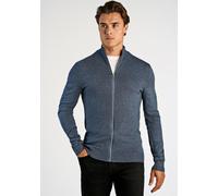 Cardigan LINDBERGH "Cardigan Slim Fit", Herren, Gr. S, blau (dk blau blend), Obermaterial: 80% Viskose, 20% Nylon, unifarben, Strickjacken (85462005-S) dk blau blend
