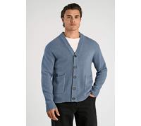 Cardigan LINDBERGH "Lindbergh Cardigan", Herren, Gr. XL, blau ice mel, Obermaterial: 80% Lammwolle, 20% Nylon, Strickjacken (21370058-XL) blau ice mel