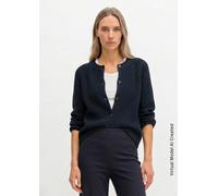 Marc O'Polo Damen Strickjacke - Rippstrick-Cardigan, Rundhals, Organic Cotton, Loose Fit Dunkelblau / L L Blau