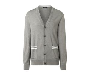 Cardigan MAERZ MUENCHEN "Maerz Muenchen 525901 Cardigan Herren Bekleidung", Herren, Gr. 48, grau, 50% Schurwolle, 50% Baumwolle, Strickjacken (10197169-48) grau