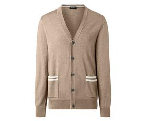 Cardigan MAERZ MUENCHEN "Maerz Muenchen 525901 XT Cardigan Herren Bekleidung", Herren, Gr. 54, beige, 50% Schurwolle, 50% Baumwolle, Strickjacken (67183716-54) beige
