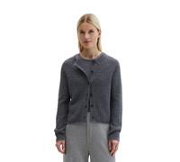 Cardigan MARC O'POLO "aus Bi-Color-Garn", Damen, Gr. XXL, dunkelblau, Obermaterial: 76% Baumwolle, 7% Viskose, 7% Polyacryl, 6% Polyester, 4% Polyamid, unifarben, regular fit, Rundhals, Strickjacken (