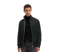 Cardigan MARC O'POLO "aus Bio-Baumwoll-Schurwoll-Mix", Herren, Gr. M, schwarz, Obermaterial: 68% Baumwolle, 17% Schurwolle, 8% Polyamid, 7% Polyester, unifarben, regular fit, Rippbündchen, Strickjacke