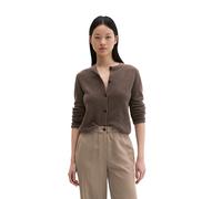 Cardigan MARC O'POLO "aus Bou arn", Damen, Gr. M, chalky braun, Obermaterial: 78% Baumwolle, 22% Polyamid, unifarben, regular fit, Rundhals, Strickjacken (39575064-M) chalky braun