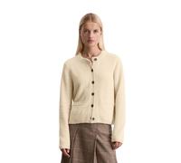 Cardigan MARC O'POLO "aus Bouclé-Garn", Damen, Gr. L, beige (light oat), Obermaterial: 50% Baumwolle, 35% Lama, 15% Polyamid, unifarben, regular fit, Rundhals, Rippbündchen, Strickjacken (23244214-L)