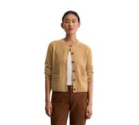 Cardigan MARC O'POLO "aus Bouclé-Garn", Damen, Gr. XXS, braun (salted caramel), Obermaterial: 50% Baumwolle, 35% Lama, 15% Polyamid, unifarben, regular fit, Rundhals, Rippbündchen, Strickjacken (96404