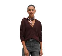 Cardigan MARC O'POLO "aus flauschiger Lambswool", Damen, Gr. M, braun (schwarz cherry), Obermaterial: 100% Schurwolle, unifarben, oversize, V-Ausschnitt, Rippbündchen, Strickjacken (93867814-M) schwar