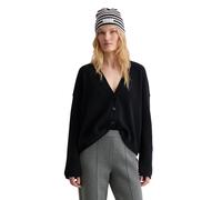 Cardigan MARC O'POLO "aus flauschiger Lambswool", Damen, Gr. M, deep night blau, Obermaterial: 80% Schurwolle, 20% Kaschmir, unifarben, loose fit, V-Ausschnitt, Strickjacken (93150566-M) deep night bl