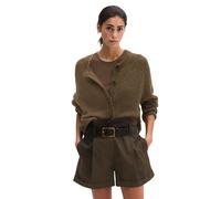Cardigan MARC O'POLO "aus Heavy Cotton Slub-Garn", Damen, Gr. XXL, burnt coffee melange, Obermaterial: 75% Baumwolle, 25% Polyester, unifarben, loose fit, Rundhals, Strickjacken (17337300-XXL) burnt c
