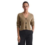 Cardigan MARC O'POLO "aus Heavy-Weight-Organic-Cotton", Damen, Gr. XL, soft mocca, Obermaterial: 100% Baumwolle, unifarben, relaxed fit, V-Ausschnitt, Strickjacken (56944026-XL) soft mocca
