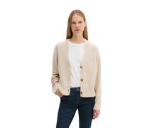 Cardigan MARC O'POLO "aus Heavy-Weight-Organic-Cotton", Damen, Gr. XS, beige (sandy melange), Obermaterial: 100% Baumwolle, unifarben, relaxed fit, V-Ausschnitt, normaler Saum, Strickjacken (92755248-