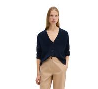 Cardigan MARC O'POLO "aus Heavy-Weight-Organic-Cotton", Damen, Gr. XXL, blau (night sky), Obermaterial: 100% Baumwolle, unifarben, relaxed fit, V-Ausschnitt, normaler Saum, Strickjacken (85933150-XXL)