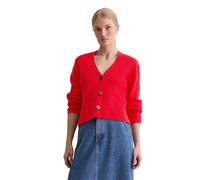 Cardigan MARC O'POLO "aus Heavy-Weight-Organic-Cotton", Damen, Gr. XXL, bright rot, Obermaterial: 100% Baumwolle, unifarben, relaxed fit, V-Ausschnitt, Strickjacken (39826806-XXL) bright rot