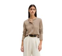 Cardigan MARC O'POLO "aus Organic Cotton-Leinen-Mix", Damen, Gr. M, earthy taupe, Obermaterial: 90% Baumwolle, 10% Leinen, unifarben, regular fit, Rundhals, Strickjacken (94073910-M) earthy taupe