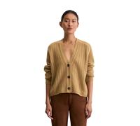 Cardigan MARC O'POLO "aus Schurwolle", Damen, Gr. L, beige (salted caramel), Obermaterial: 100% Schurwolle, unifarben, oversize, V-Ausschnitt, Rippbündchen, Strickjacken (81204719-L) salted caramel