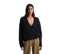 Cardigan MARC O'POLO "aus Schurwolle", Damen, Gr. M, blau (deep night blau), Obermaterial: 100% Schurwolle, unifarben, oversize, V-Ausschnitt, Rippbündchen, Strickjacken (63452702-M) deep night blau