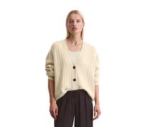 Cardigan MARC O'POLO "aus Schurwolle", Damen, Gr. XL, beige (light oat), Obermaterial: 100% Schurwolle, unifarben, oversize, V-Ausschnitt, Rippbündchen, Strickjacken (41457537-XL) light oat
