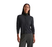 Cardigan MARC O'POLO "aus Schurwolle-Viskose-Mix", Damen, Gr. L, deep night blau, Obermaterial: 50% Schurwolle, 33% Viskose, 17% Polyamid, unifarben, slim fit, Rundhals, Rippbündchen, Strickjacken (39