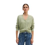 Cardigan MARC O'POLO "aus softem Schurwolle-Mix", Damen, Gr. XL, smooth sage, Obermaterial: 50% Schurwolle, 33% Viskose, 17% Polyamid, unifarben, slim fit, V-Ausschnitt, Strickjacken (98558644-XL) smo