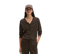 Cardigan MARC O'POLO "aus softem Schurwolle-Mix", Damen, Gr. XXL, burnt coffee, Obermaterial: 50% Schurwolle, 33% Viskose, 17% Polyamid, unifarben, slim fit, V-Ausschnitt, Strickjacken (79071550-XXL)
