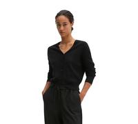 Cardigan MARC O'POLO "aus softem Schurwolle-Mix", Damen, Gr. XXS, schwarz, Obermaterial: 50% Schurwolle, 33% Viskose, 17% Polyamid, unifarben, slim fit, V-Ausschnitt, Strickjacken (85691215-XXS) schwa