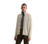 Cardigan MARC O'POLO "aus weichem Schafwoll-Mix", Herren, Gr. M, grau silk, Obermaterial: 31% Wolle (Schafwolle), 29% Schurwolle, 20% Viskose, 20% Polyamid, unifarben, regular fit, Rippbündchen, Stric