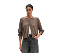 Cardigan MARC O'POLO "aus weicher Merinowolle", Damen, Gr. S, stone taupe, Obermaterial: 97% Schurwolle, 3% Polyamid, unifarben, relaxed fit, Rundhals, Rippbündchen, Strickjacken (69976307-S) stone ta