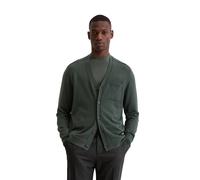 Cardigan MARC O'POLO "aus weicher Merinowolle", Herren, Gr. L, mangrove, Obermaterial: 100% Schurwolle, unifarben, regular fit, Rundhals, Strickbündchen, Strickjacken (52881658-L) mangrove