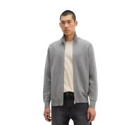 Cardigan MARC O'POLO "aus zertifizierter Bio-Baumwolle", Herren, Gr. M, cloudy grau melange, Obermaterial: 100% Baumwolle, unifarben, regular fit, Rippbündchen, Strickjacken (83967357-M) cloudy grau m