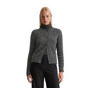 Cardigan MARC O'POLO "mit kuscheliger Alpakawolle", Damen, Gr. S, night grau melange, Obermaterial: 51% Baumwolle, 28% Polyamid, 11% Alpaka, 10% Schurwolle, unifarben, casual, slim fit, Rundhals, Lang