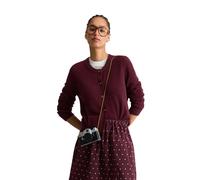 Cardigan MARC O'POLO DENIM "aus Bouclé-Garn", Damen, Gr. XS, rot (mahagony jam), Obermaterial: 78% Schurwolle, 22% Polyamid, unifarben, regular fit, Rundhals, Rippbündchen, Strickjacken (85066026-XS)